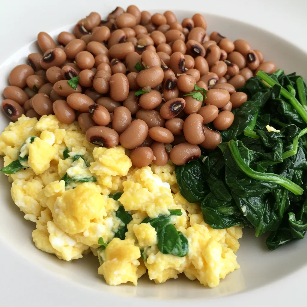 Bonensalade met Ei en Spinazie